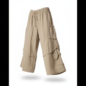 Wide Leg Tan Pants